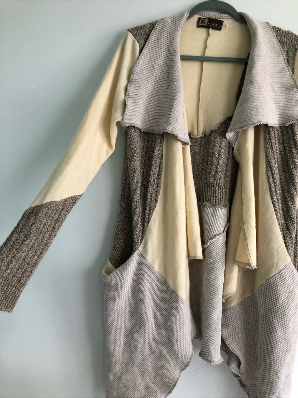 Reworked Whimsical Patchwork Handmade Upcycled Cardigan Sweater Hippie Boho